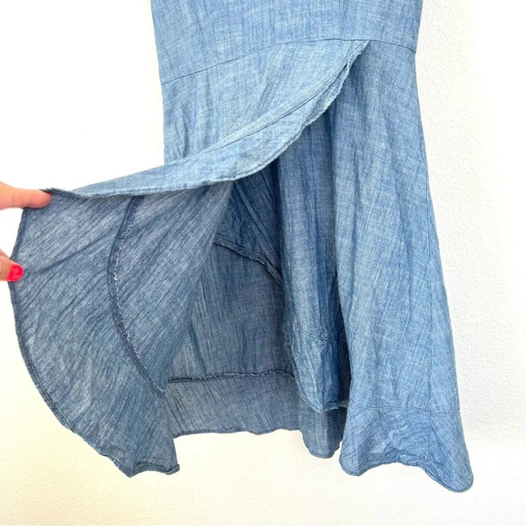 J. Crew Factory Chambray Wrap Dress Size 4 - Picture 8 of 15